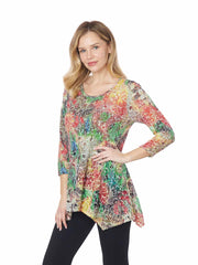 Tianello "Chamba" Printed Cotton Burnout Asbury Tunic