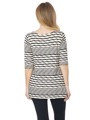 Tianello "Bent" Stripe Knit Jersey Jacquard - "Mara" Tunic