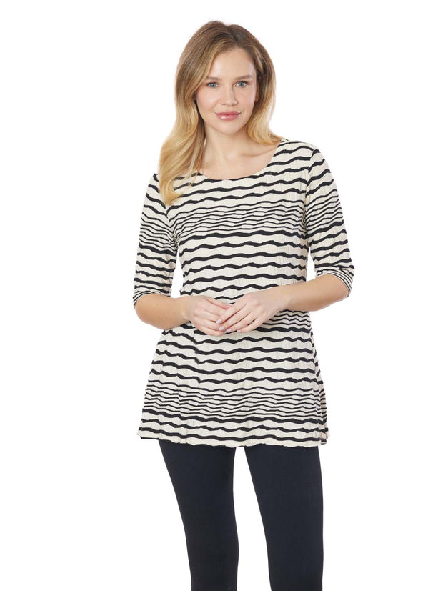 Tianello "Bent" Stripe Knit Jersey Jacquard - "Mara" Tunic