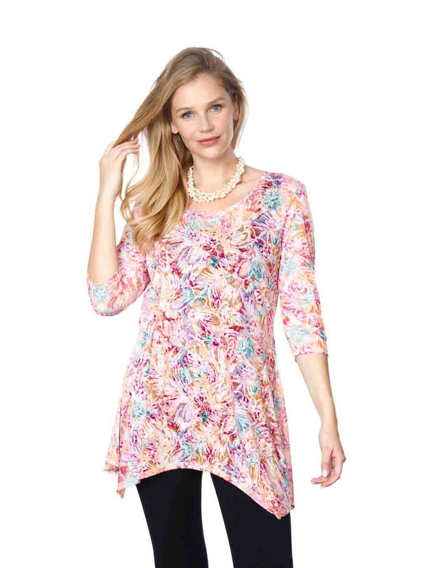 Tianello "Mystic" Print Cotton Burnout "Asbury" Tunic-Wash