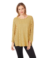 Tianello Honeycomb Knit Jersey "Martha" Blouse-(Oversized Fit)-Nectar Yellow