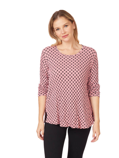 Tianello Honeycomb Knit Jersey "Martha" Blouse-(Oversized Fit)-Pretty Pink