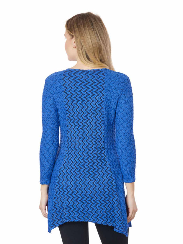 Tianello "Semina" Knit Jersey Jacquard Aston Tunic -Electric Blue