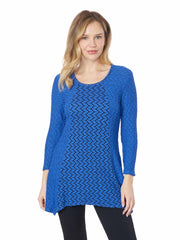 Tianello "Semina" Knit Jersey Jacquard Aston Tunic -Electric Blue