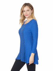 Tianello "Semina" Knit Jersey Jacquard Aston Tunic -Electric Blue