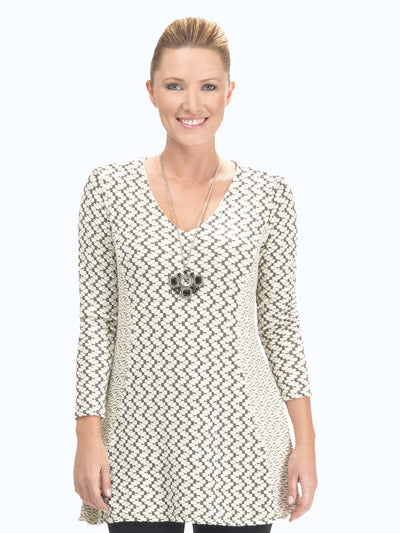 Tianello "Semina" Knit Jacquard "Peyton" Tunic Top