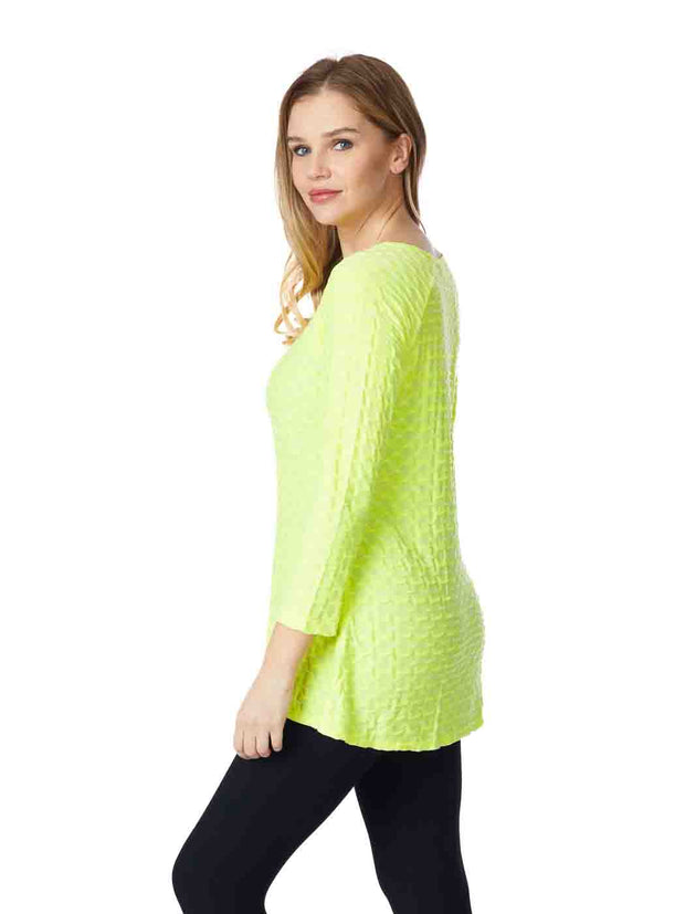 Tianello "Yazdi" Knit Jersey Jacquard Livia Tunic-Hot Lemon