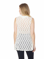 Tianello "Kimba" Knit Lace "Briata" Sleeveless Cowl Neck Tunic