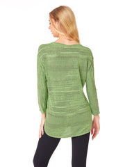 Tianello "Virona" French Knit "Mina" Tunic-Leaf