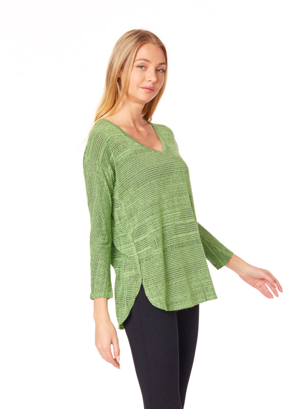 Tianello "Virona" French Knit "Mina" Tunic-Leaf