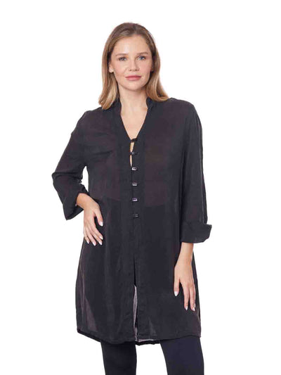 Tianello  Sueded "Cupro" Long Sleeve "WILLOW" DUSTER-(OVERSIZED Silhouette)  S, XL, 3X