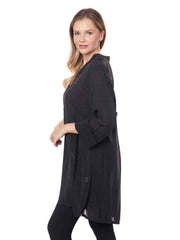 Tianello  Sueded "Cupro" Long Sleeve "WILLOW" DUSTER-(OVERSIZED Silhouette)  S, XL, 3X