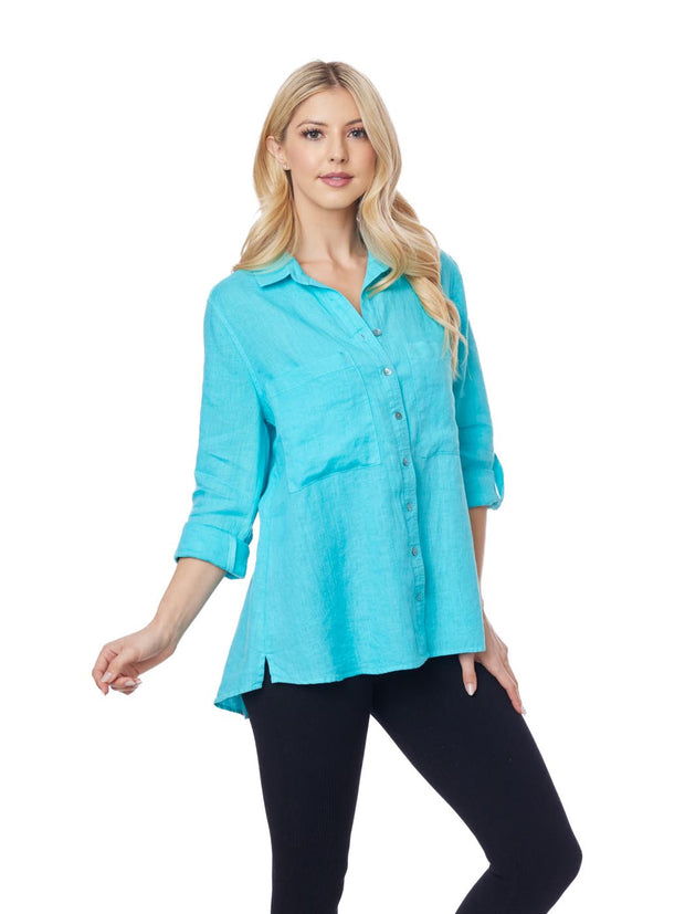 Tianello   "HANKY" Linen  "Boyfriend" Shirt-Big Shirt