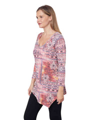 Tianello "REZA" Print Knit Burnout "Toni" Tunic S, M