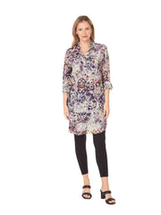 Tianello Print "Bhakti"  Linen "Savoir" Shirt Dress