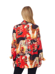 Tianello TENCEL™ Print "Princess Masumi"  Print "Loving" Blouse-RED