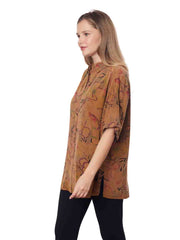 Tianello Print "Gaudi" TENCEL™ "S. S. Camp Shirt" - OVERSIZED