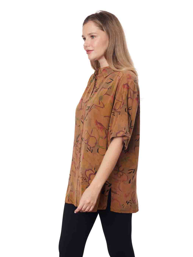 Tianello Print "Gaudi" TENCEL™ "S. S. Camp Shirt" - OVERSIZED