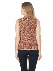 Tianello TENCEL™ "Cheetah" Print -Sleeveless "Oxford" Vest, Lined, & Side Pockets