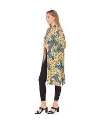 Tianello Plus Sized TENCEL™ "Gran Paisley" Print  "Creek"  Long Duster Jacket