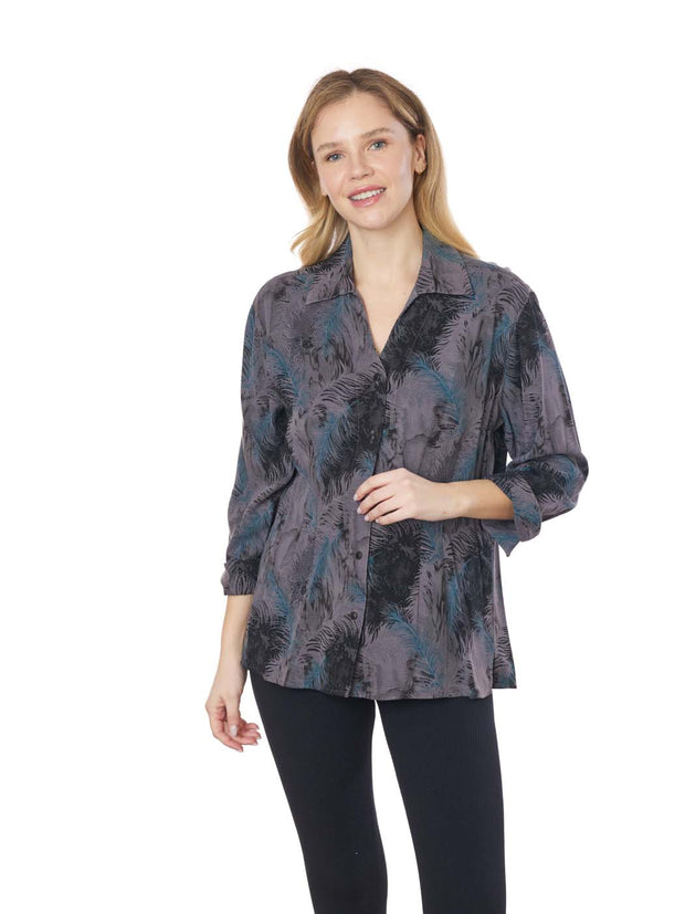 Tianello TENCEL™ "Whisp Feather" Print "Suzy" Blouse