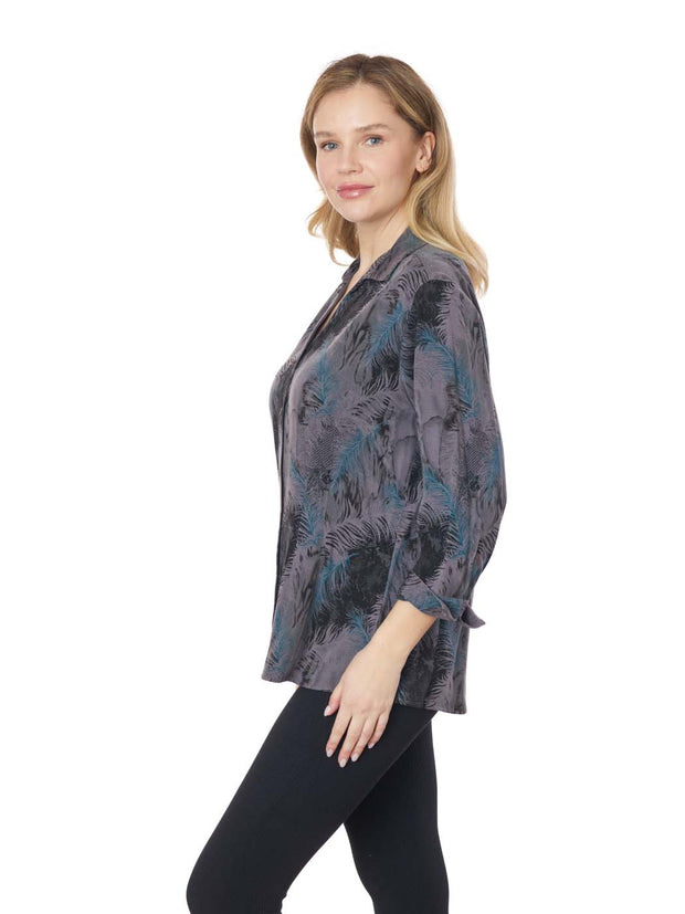 Tianello TENCEL™ "Whisp Feather" Print "Suzy" Blouse