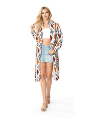 Tianello TENCEL™  Print "Soul of Africa" Long "SELENA"  Duster Jacket-WASH