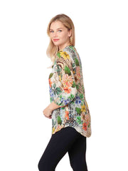 Tianello "ABIGAIL" Print Washable Silk "Bobbie" Blouse-Wash