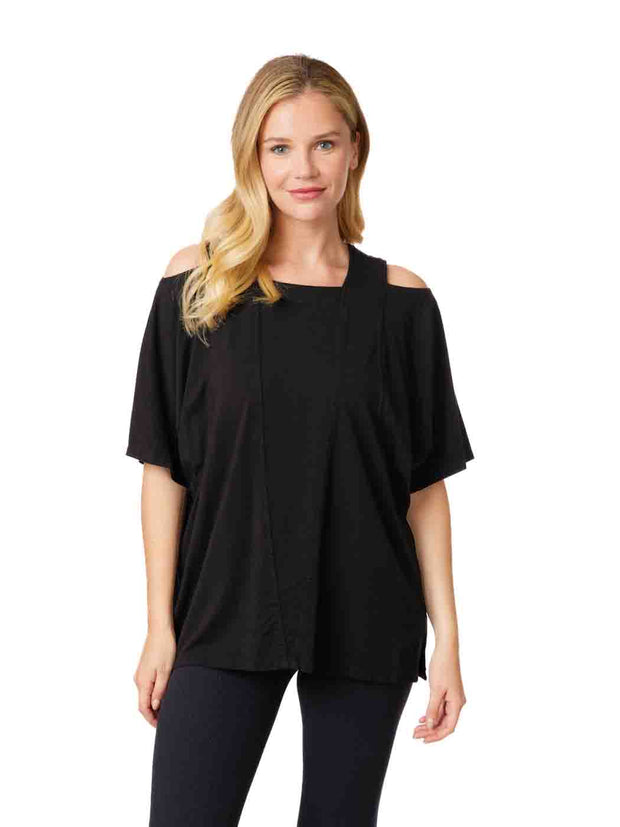 Tianello TENCEL™ woven "Abbey" Blouse-Black