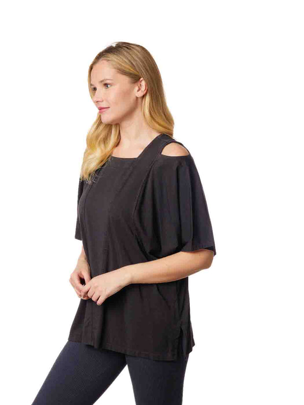 Tianello TENCEL™ woven "Abbey" Blouse-Black