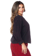 Tianello TENCEL™ Plus Sized  Crop "Neesha" Jacket-Black