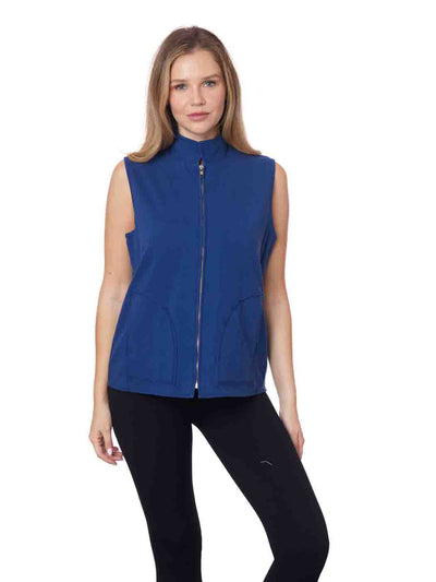 Tianello TENCEL™ - Cotton Knit Sleeveless "Oxford" Vest Jacket with Side Pockets