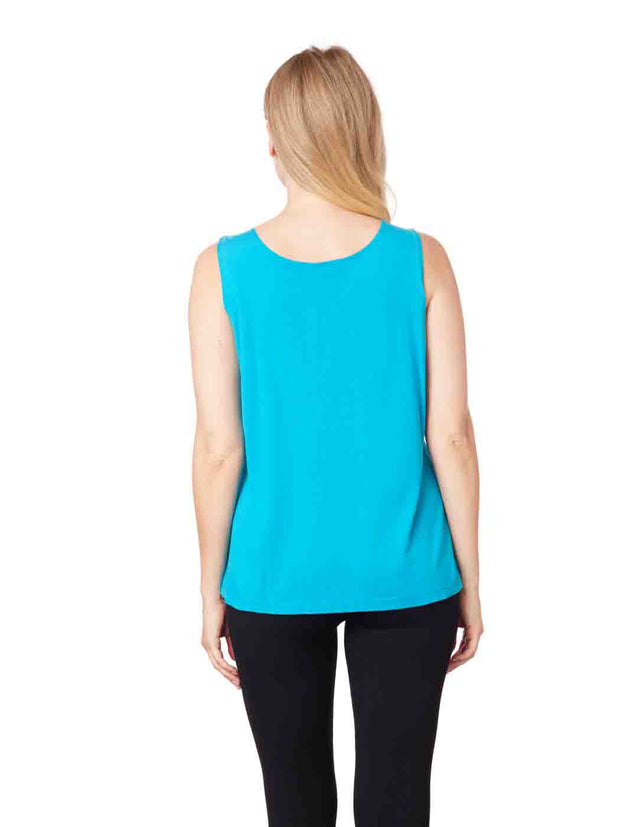 Tianello TENCEL™ Whisper Knit "Heidi" CROP Tank-Anage Blue