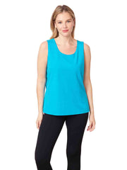 Tianello TENCEL™ Whisper Knit "Heidi" CROP Tank-Anage Blue