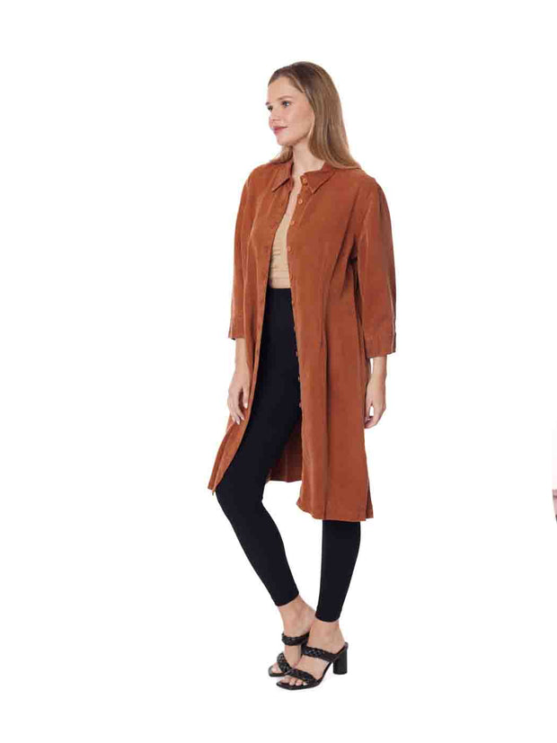 Tianello TENCEL™ "Harvard Twill" Long Duster "Daphne" Shirt Dress