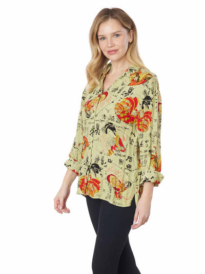 Tianello TENCEL™ "GeishaI" Print "Suzy" Blouse