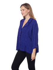 Tianello PLUS SIZED TENCEL™  "Paisley" Jacquard  "Penelope" Blouse / Jacket Purple