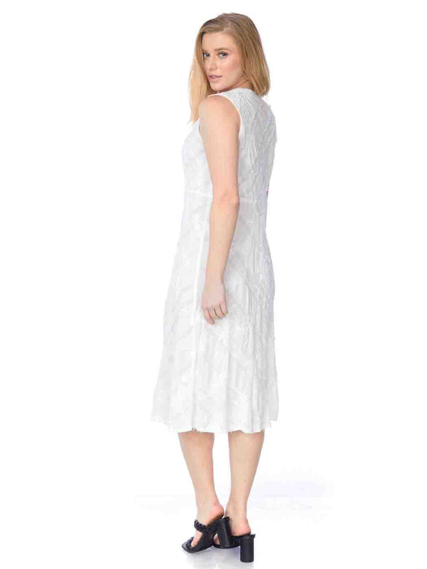 "Holly"  Embroidered COTTON "CINDY" Tank Dress-White