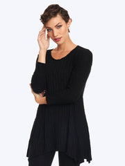 Tianello "Ukah"  Knit Jersey Jacquard "Aston" Tunic-Black