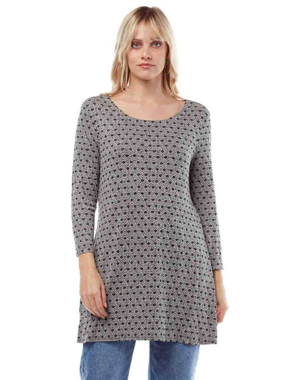 Tianello #60 French Knit Jersey Jacquard Mara Tunic-Wash