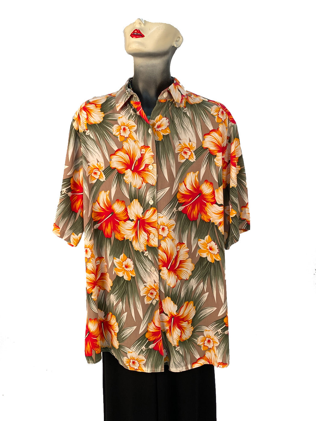 Women Camp Hawaiian Shirt Classic Hibiscus