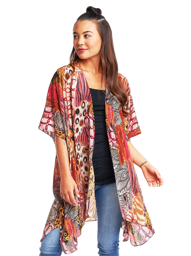 Tianello "Enlove" Print  Washable Silk "Zen Robe"-Wash