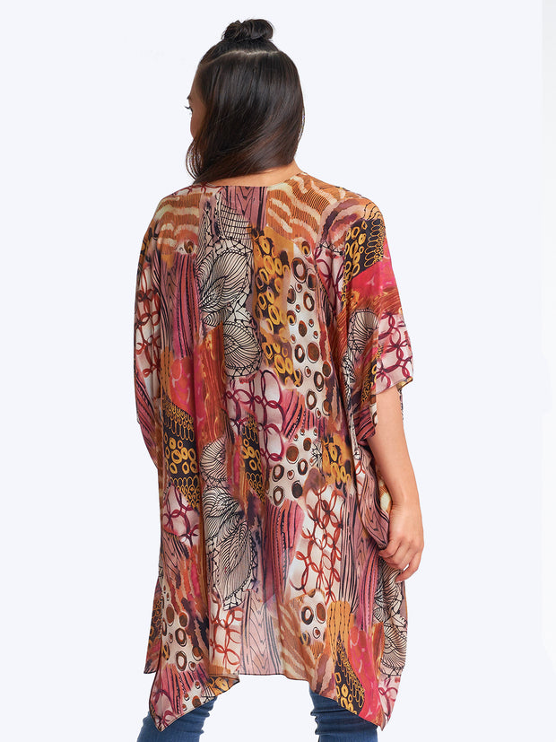 Tianello "Enlove" Print  Washable Silk "Zen Robe"-Wash